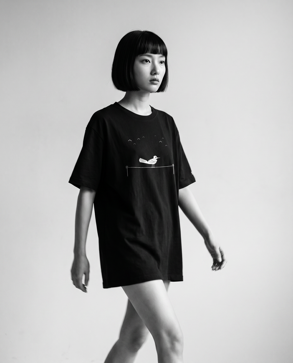 Nagi in the Kuroi Karasu Tee — walking