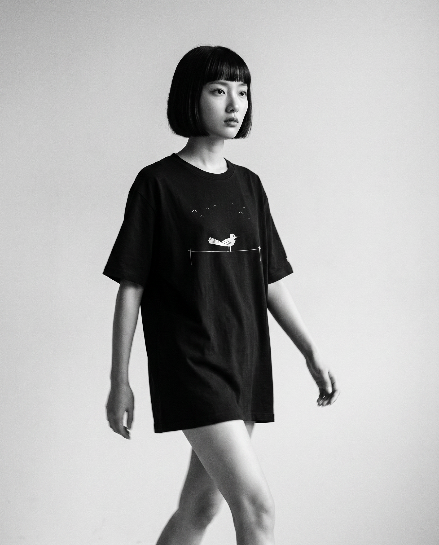 Nagi in the Kuroi Karasu Tee — walking