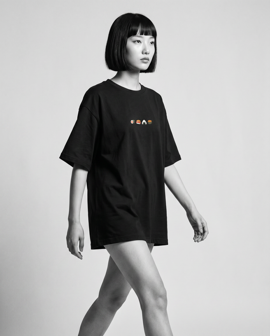 Nagi in the Kuroi Sushi Tee — walking