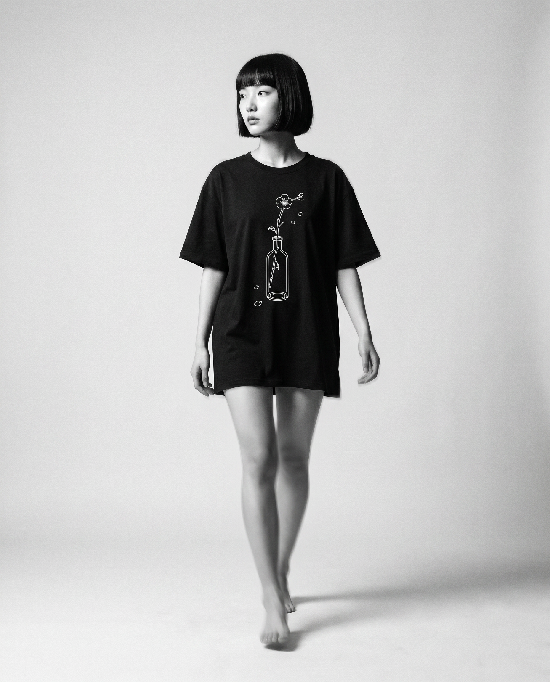 Nagi in the Kuroi Ume no Hana Tee — walking