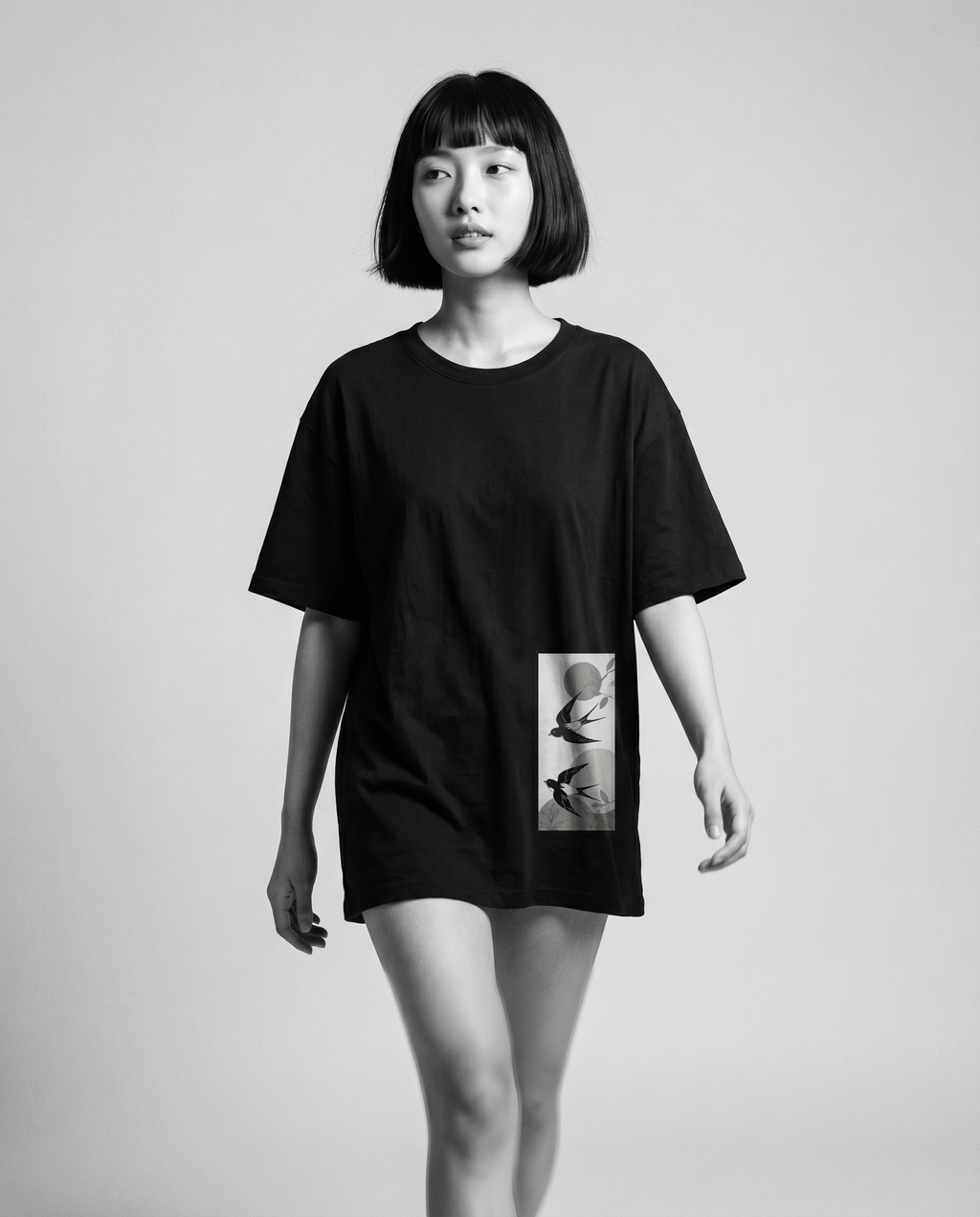 Nagi in the Kuroi Tsubame no Niwa Tee — walking